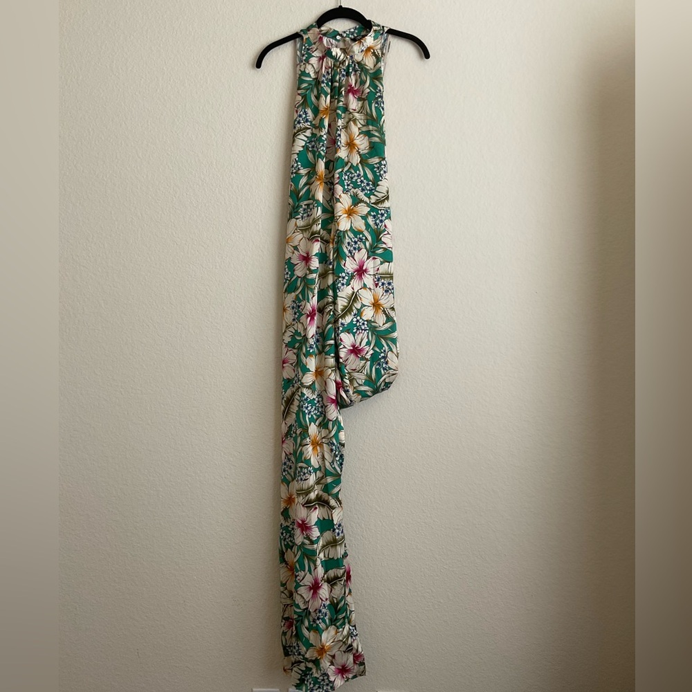 Zara Tropical floral Satin Jumpsuit